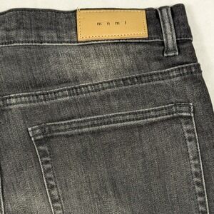mnml Skeleton Bone Patch Jeans Mens 34 Faded Black Slim Fit Streetwear Denim